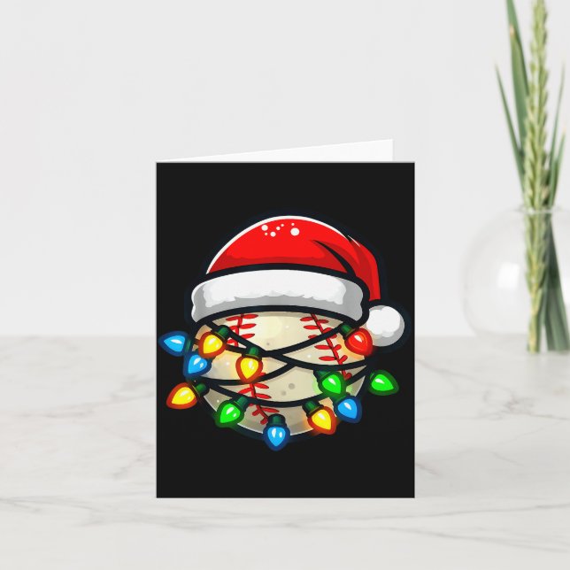Carte Santa Hat Baseball Toddler Kids Christmas Lights X (Devant)