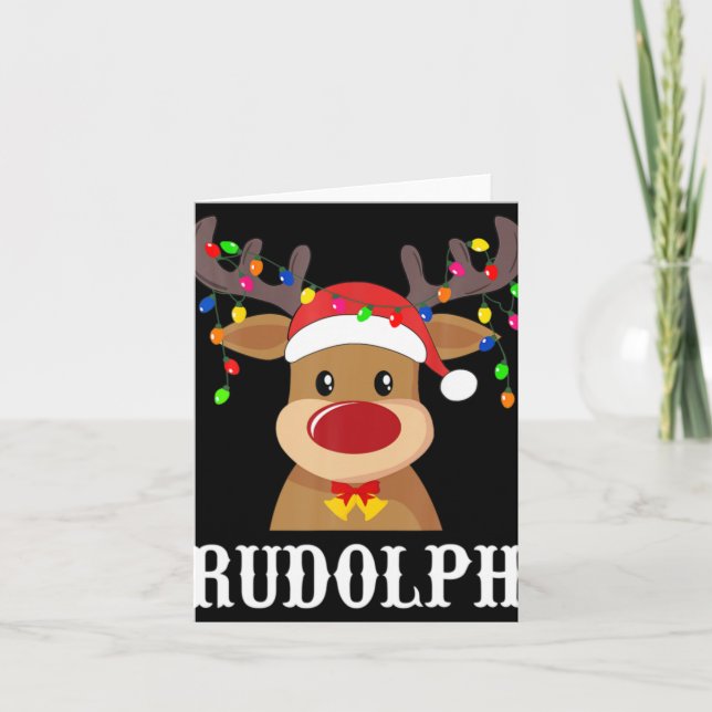Carte Santa Reindeer Rudolph Xmas Group Costume  (Devant)