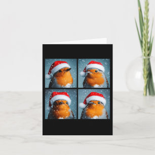 Carte Santa Robin Rouge Poitrine Hiver Oiseau Photograph