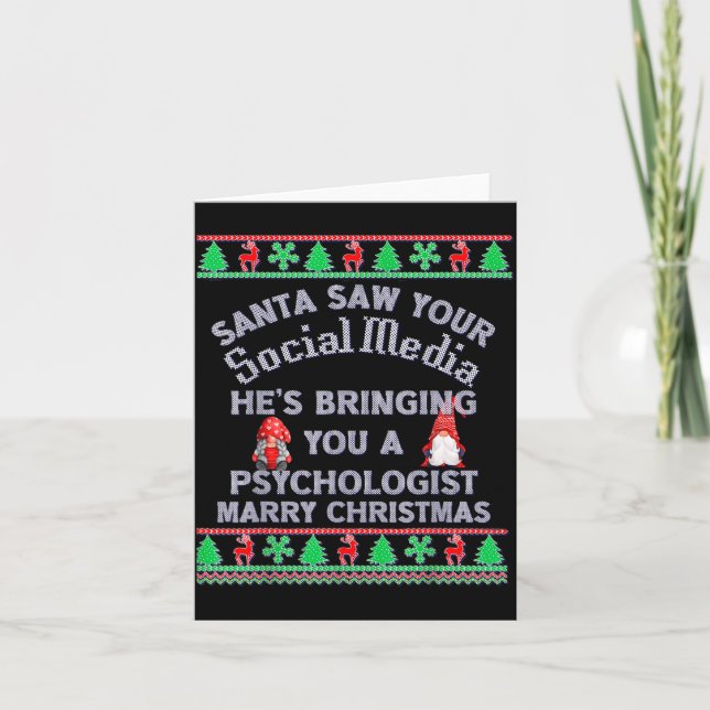 Carte Santa Saw Your Social Media Litical Ugly Christmas (Devant)