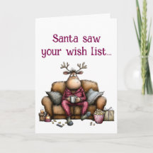 Santa Saw Your Wish List card