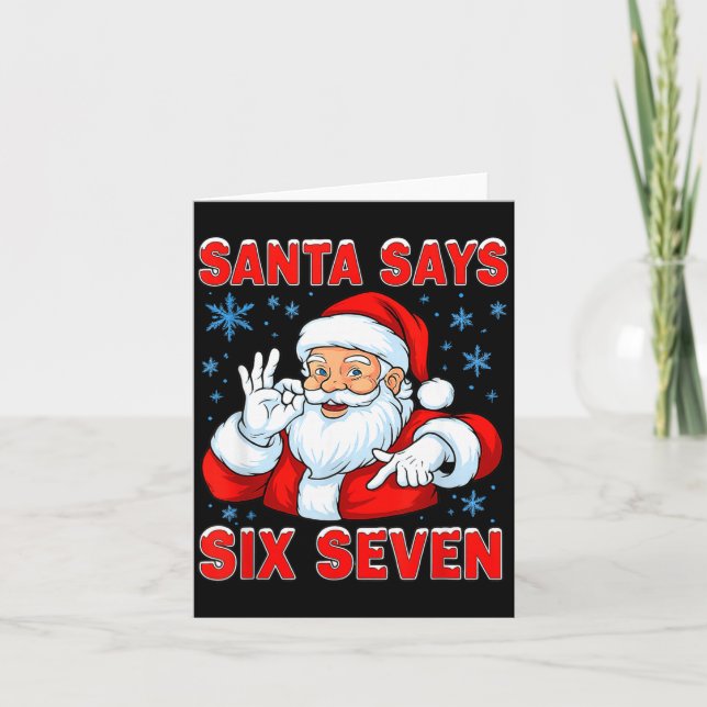 Carte Santa Says Six Seven Funny Gen Z Christmas Gag Bra (Devant)