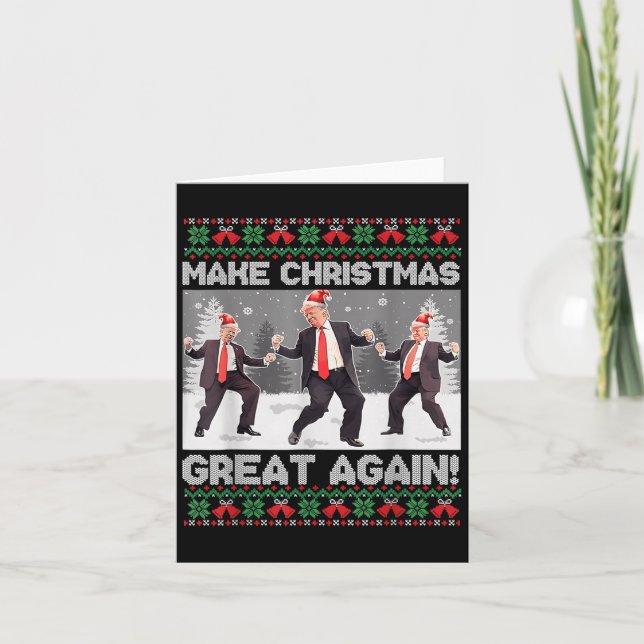 Carte Santa Trump Dance Make Christmas Great Again Ugly  (Devant)