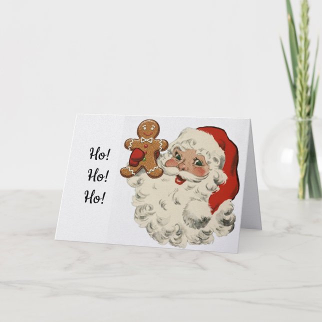 Carte Santa With Gingerbread Man Christmas Card (Devant)