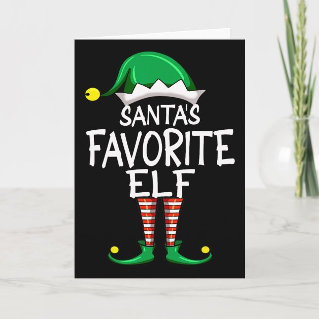 Carte Santa's Favorite Elf Fun Christmas Pajama Santa Cl (Devant)