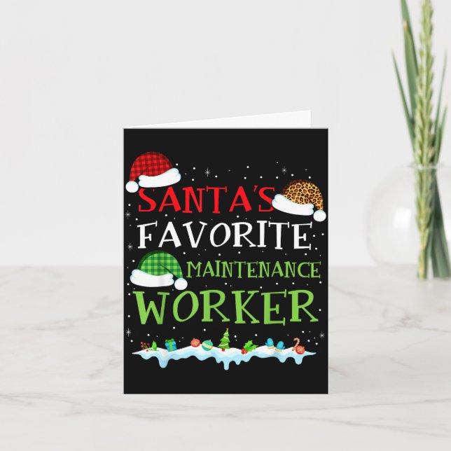Carte Santa's Favorite Maintenance Worker Fun Christmas  (Devant)