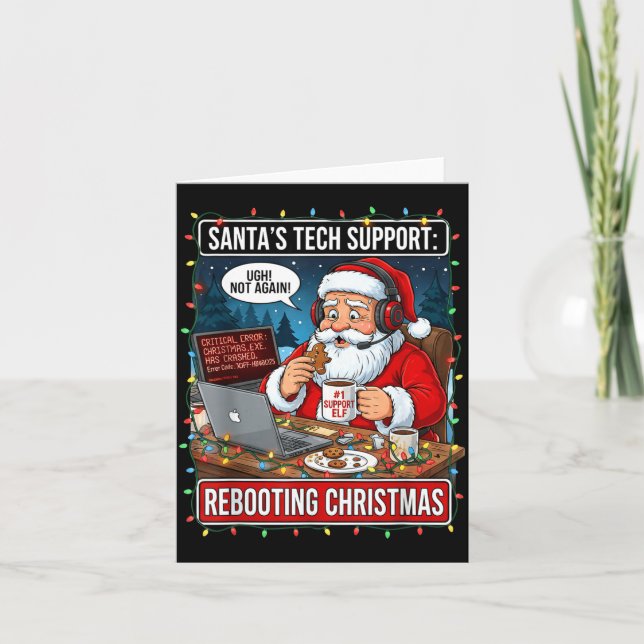 Carte Santa's Tech Suprt_ Rebooting Christmas Funny  (Devant)