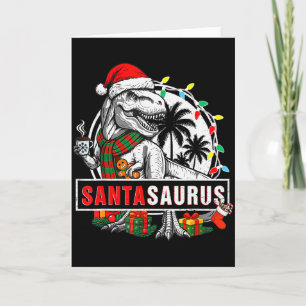 Carte Santasaurus T Rex Dinosaure Drôle Santa Saurus Amu