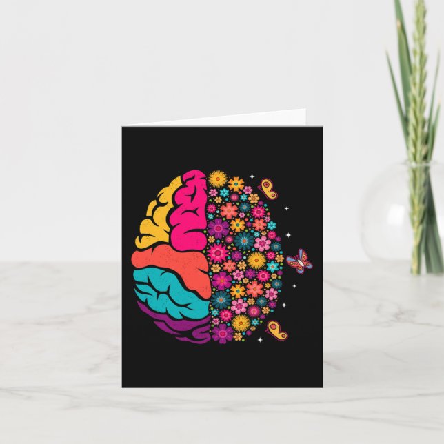 Carte Santé mentale Floral Cerveau Conscience de la dépr (Devant)