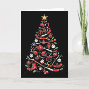 Carte Sapin de Noël de hockey