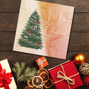 Carte Sapin de Noël décoré de couleurs 