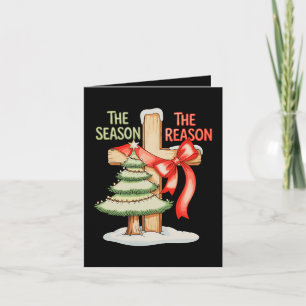 Carte Sapin de Noël La Saison Raison Croix Xmas Foi