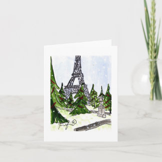 Carte Sapins de Noël Eiffel