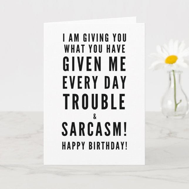 Carte Sarcastic Joyeux Anniversaire Voeux pour les meill (Petite plante)