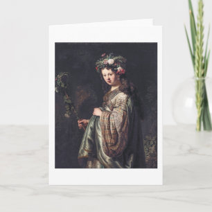 Carte Saskia van Uylenburgh, Flora, Rembrandt, 1634