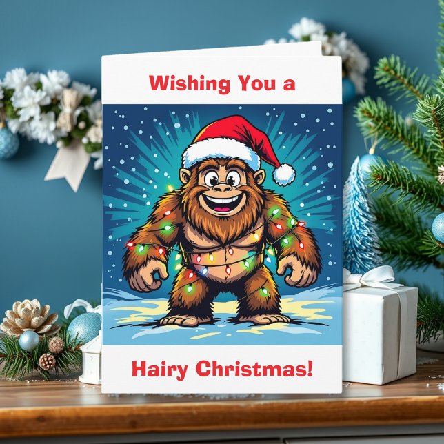 Carte Sasquatch  Humor and Pun Personalized Christmas (Créateur téléchargé)