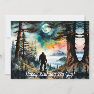 Carte Sasquatch sur Ridge surplombant l'océan Anniversai