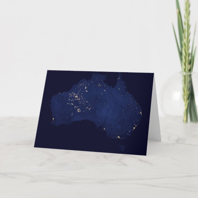 Carte Satellite Les Lumières Nocturnes De L'Australie. (Devant)
