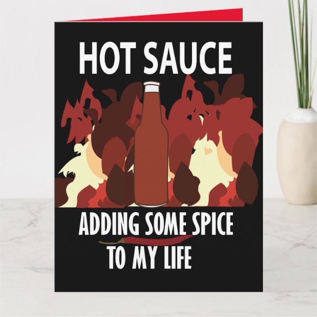 Carte Sauce chaude Ketchup Fire Red Chili Pepper Salutat (Devant)