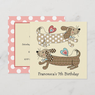 Carte Saucisse personnalisée Chien Dachshund Anniversair