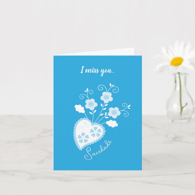 Carte Saudade signifie je t'aime, cœur portugais (Petite plante)