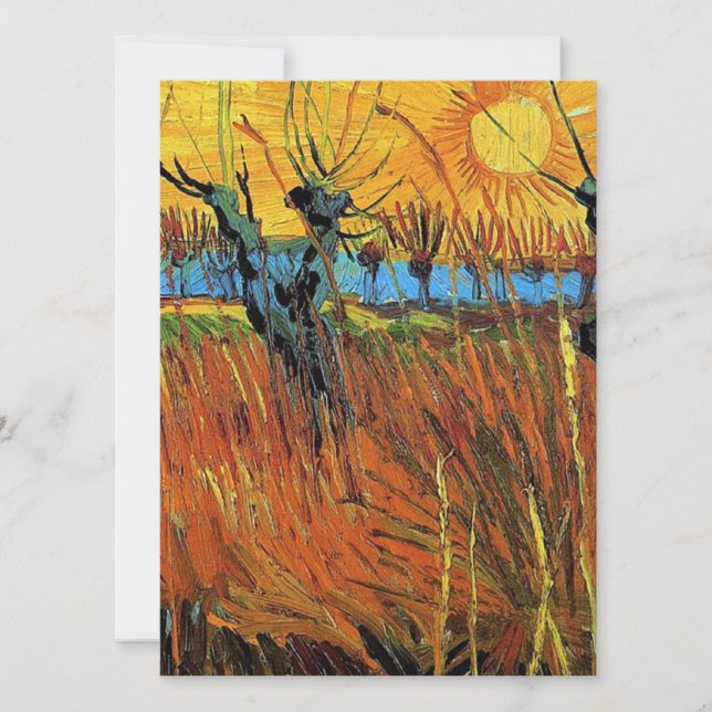 Carte Saules au coucher du soleil par Vincent van Gogh. (Devant)