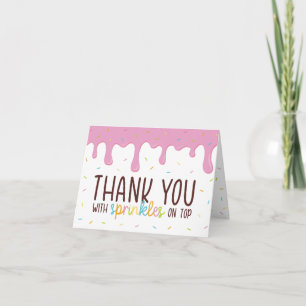 Carte Saupoudrage coloré Merci de beigne