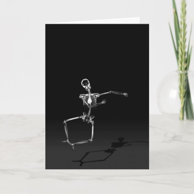 CARTE SAUT SQUELETTIQUE B&W DE JOIE DE RAYON X (Devant)