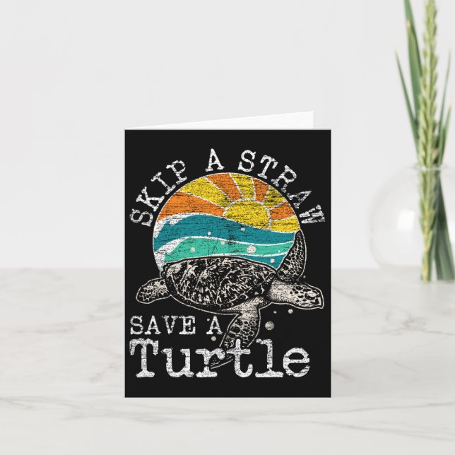 Carte Sauter Une Paille Sauver Une Tortue  (Devant)