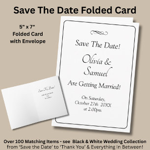 Carte Sauvegarder la date - Noir & Blanc avec défilement