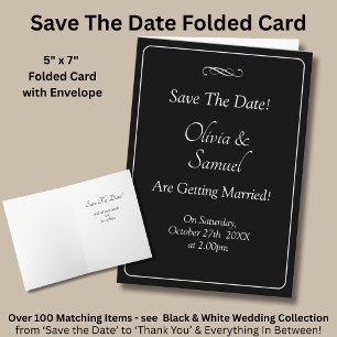 Carte Sauvegarder la date - Noir & Blanc avec défilement