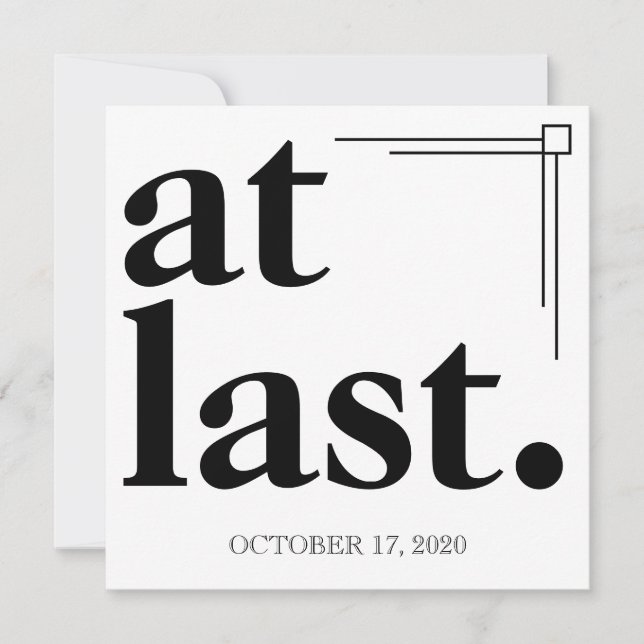 Carte Sauver la date - "At Last" (Devant)