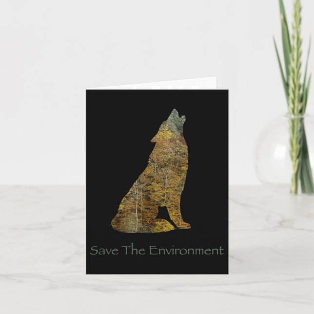 Carte Sauver l'environnement Wolf Silhouette De l'enviro (Devant)