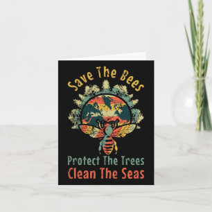 Carte Sauver les abeilles nettoyer la mer sauver la natu