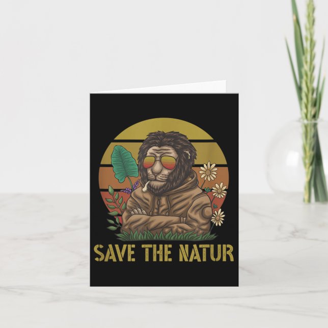 Carte Sauvez La Nature Sauvez Le Lion Nature De l'enviro (Devant)