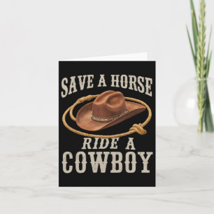 Carte Sauvez Une Balade À Cheval Un Cowboy Drôle Rodeo H