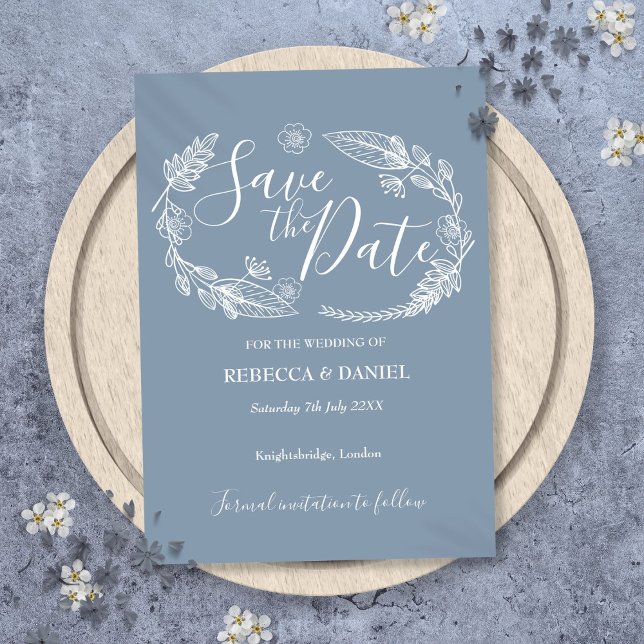 Carte 'save the date' florale de campagne rustique (Rustic Country Floral Save the Date Card)