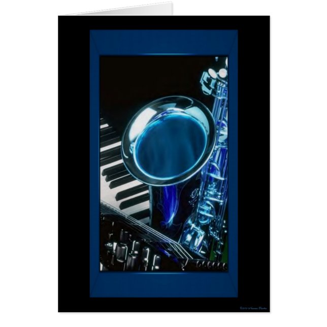 Carte Saxophone Bleu (Devant)