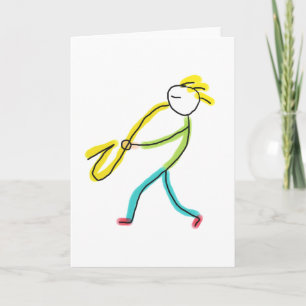 Carte Saxophoniste Stickman