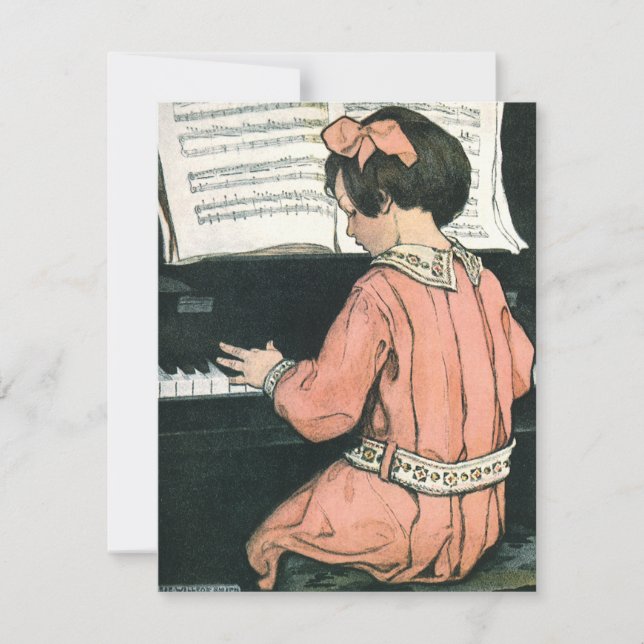 Carte Scales de Jessie Willcox Smith, Piano Music Girl (Devant)