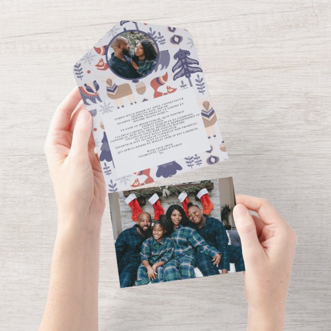Carte scandinave de Noël personnalisée (Déchirure)