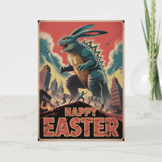 Carte Scary Easter Bunny Monster Movie Card