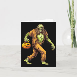 Carte Scary Sasquatch Bigfoot Zombie portant Halloween