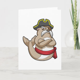Carte Sceau comme pirate avec casquette pirate