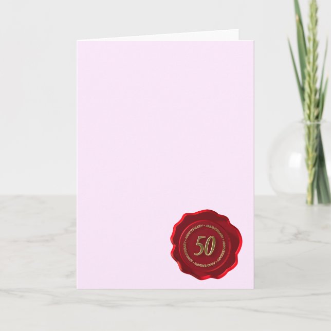 Carte sceau de cire rouge 50e anniversaire (Devant)