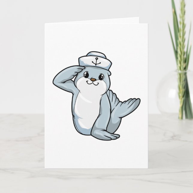 Carte Sceller comme marin avec casquette marin (Devant)