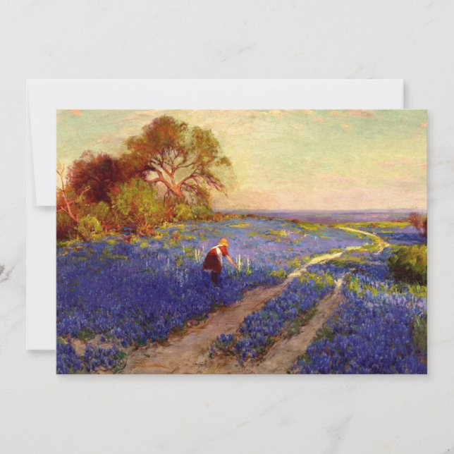 Carte Scène Bluebonnet avec fille (Devant)