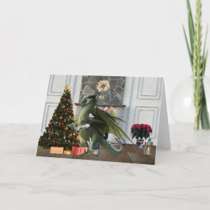 Carte Scène de cheminée de Noël Dragon Tree