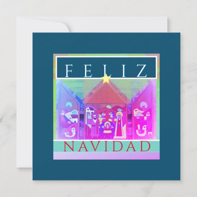 Carte Scène de Feliz Navidad Creche (Devant)