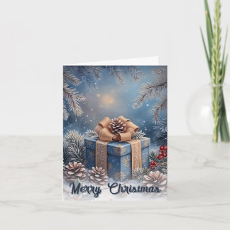 Carte Scène de Noël Magique Cadeau d'Hiver